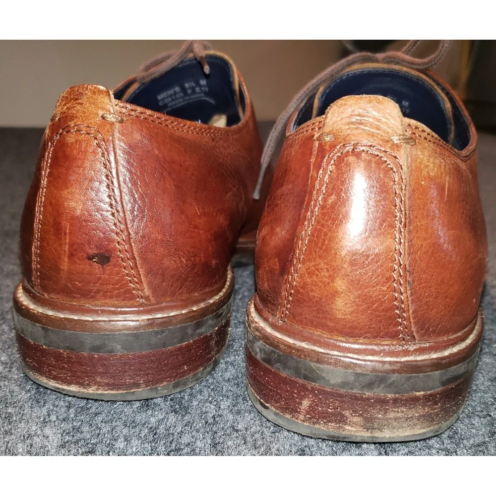 Mens Cole Haan Dress Casual Shoes Brown Pebble Leather 9.5 Broken In